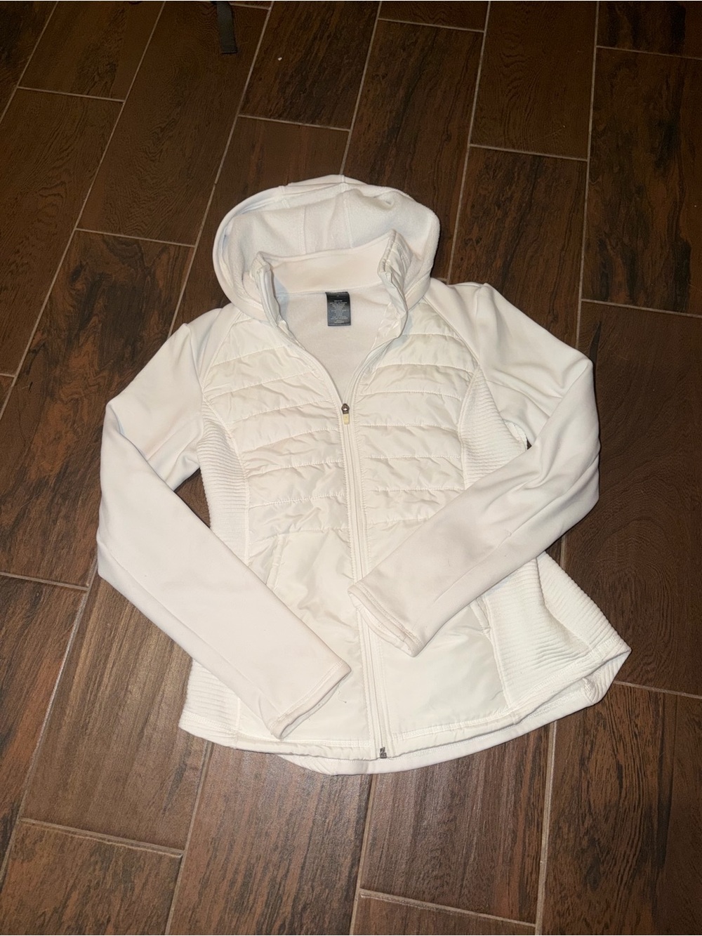tek gear Women's Cream Quilted Hooded Jacket